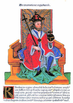 Charles III de Durazzo - Enluminure hongroise de 1488.